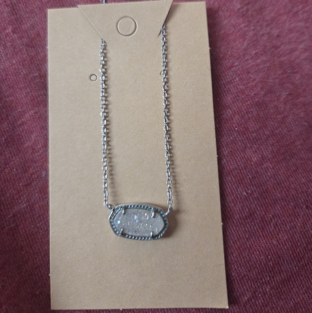Kendra Scott Silver and Gray Pendant Necklace